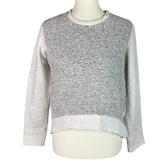 Athleta Grey Sherpa Textured Wool-Blend High Low Sweatshirt - Size XS - Picture 1 of 10